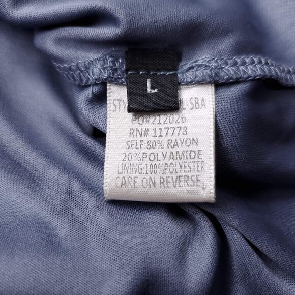 Nyland Shirt Tunic Dress Sz L Blue Crinkle Button Up Collared Sleeveless Casual - Picture 10 of 11